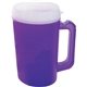 aerial view a translucent purple with frosted inner and lid 22 oz insulated mug, image 1 of 2