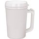 aerial view a white with white inner and choice of lid 22 oz insulated mug, image 1 of 2