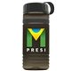 a transparent smoke bottle & black lid & black band groove stripe 20 oz tritan(tm) sports bottle with tethered lid and digital imprint