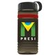 a transparent smoke bottle & black lid & red band groove stripe 20 oz tritan(tm) sports bottle with tethered lid and digital imprint