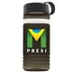 a transparent smoke bottle & black lid & white band groove stripe 20 oz tritan(tm) sports bottle with tethered lid and digital imprint