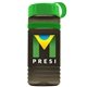 a transparent smoke bottle & green lid & green band groove stripe 20 oz tritan(tm) sports bottle with tethered lid and digital imprint