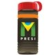 a transparent smoke bottle & red lid & orange band groove stripe 20 oz tritan(tm) sports bottle with tethered lid and digital imprint