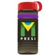 a transparent smoke bottle & red lid & violet band groove stripe 20 oz tritan(tm) sports bottle with tethered lid and digital imprint