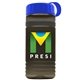 a transparent smoke bottle & royal blue lid & black band groove stripe 20 oz tritan(tm) sports bottle with tethered lid and digital imprint