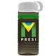 a transparent smoke bottle & white lid & green band groove stripe 20 oz tritan(tm) sports bottle with tethered lid and digital imprint