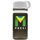 a transparent smoke bottle & white lid & white band groove stripe 20 oz tritan(tm) sports bottle with tethered lid and digital imprint