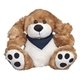 a brown/white 8 plush big paw dog - bandana