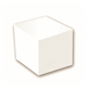 a white souvenir(r) sticky note(tm) 2-3/8 x 2-3/8 x 2-3/8 cube