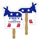 a white donkey hand fan full color (2 sides) - paper products