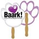 a white paw print fast hand fan (2 sides) - paper products
