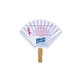 a white shell auction hand fan full color - paper products