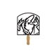 a white arch top auction hand fan full color - paper products