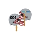 a white helmet auction hand fan full color - paper products