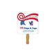 a white horizontal ribbon hand fan full color (2 sides) - paper products