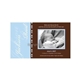 a custom baby announcement - blue brown dots - budget square corner cut magnets