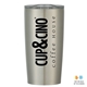 aerial view a silver 20 oz tumbler economy drinkware gift box set, image 1 of 2