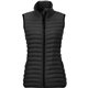 aerial view a black womens eaglecove roots73 lightweight down puffer vest, image 1 of 2