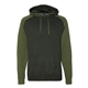 aerial view a charcoal heather/ army heather independent trading co. - raglan hooded sweatshirt - colors, image 1 of 4