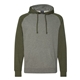 aerial view a gunmetal heather/ army heather independent trading co. - raglan hooded sweatshirt - colors, image 1 of 4