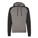 aerial view a gunmetal heather/ charcoal heather independent trading co. - raglan hooded sweatshirt - colors, image 1 of 4