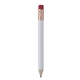 aerial view a white round golf pencil with eraser, image 1 of 2