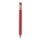 aerial view a red round golf pencil with eraser, image 1 of 2