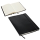 aerial view a black conclave refillable leatherette journal, image 1 of 2