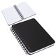 aerial view a black hefty hardcover notebook, image 1 of 2