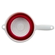 a red quick work silicone strainer