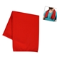aerial view a red recycled polyester rpet cooling sport towel, image 1 of 3