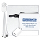 aerial view a white with all matching color components techmesh jumbo tech home and travel kit with microfiber cleaning cloth, usb wall charger in mesh zipper kit, image 1 of 2