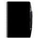 aerial view a opaque black 5 1/4 x 8 1/4 poly weekly planners with pen, image 1 of 2