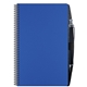 aerial view a opaque electric blue 5 1/4 x 8 1/4 poly weekly planners with pen, image 1 of 2