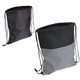 aerial view a black quill non - woven / nylon drawstring backpack, image 1 of 2