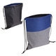 aerial view a blue quill non - woven / nylon drawstring backpack, image 1 of 2