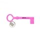 a pink areaware pink silicone oversized split - ring reality keychain italian church - key