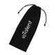 aerial view a black medium velvet drawstring pouch, image 1 of 2