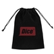aerial view a black large velvet drawstring pouch, image 1 of 2