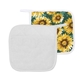 a white/sunflower quilted padded pot holder trivet