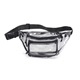a clear clear fanny pack with triple zipper - blank