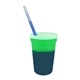 aerial view a green to blue cup & frosted to blue straw 17 oz color changing mood stadium cup / straw / lid set, image 1 of 2