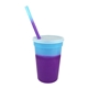 aerial view a blue to purple cup & blue to purple straw 17 oz color changing mood stadium cup / straw / lid set, image 1 of 2