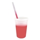 aerial view a frosted to red cup & frosted to red straw 17 oz color changing mood stadium cup / straw / lid set, image 1 of 2