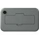 aerial view a gray bamboo fiber lunch box with utensils, image 1 of 11