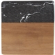 aerial view a black black marble and wood coaster set, image 1 of 7
