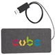 aerial view a gray ultra thin fabric wireless charging pad, image 1 of 9
