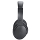 aerial view a black light up logo bluetooth headphones, image 1 of 8