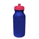 a blue bottle & trans. pink lid 20 oz value cycle bottle, full color digital