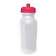 a frosted bottle & trans. pink lid 20 oz value cycle bottle, full color digital